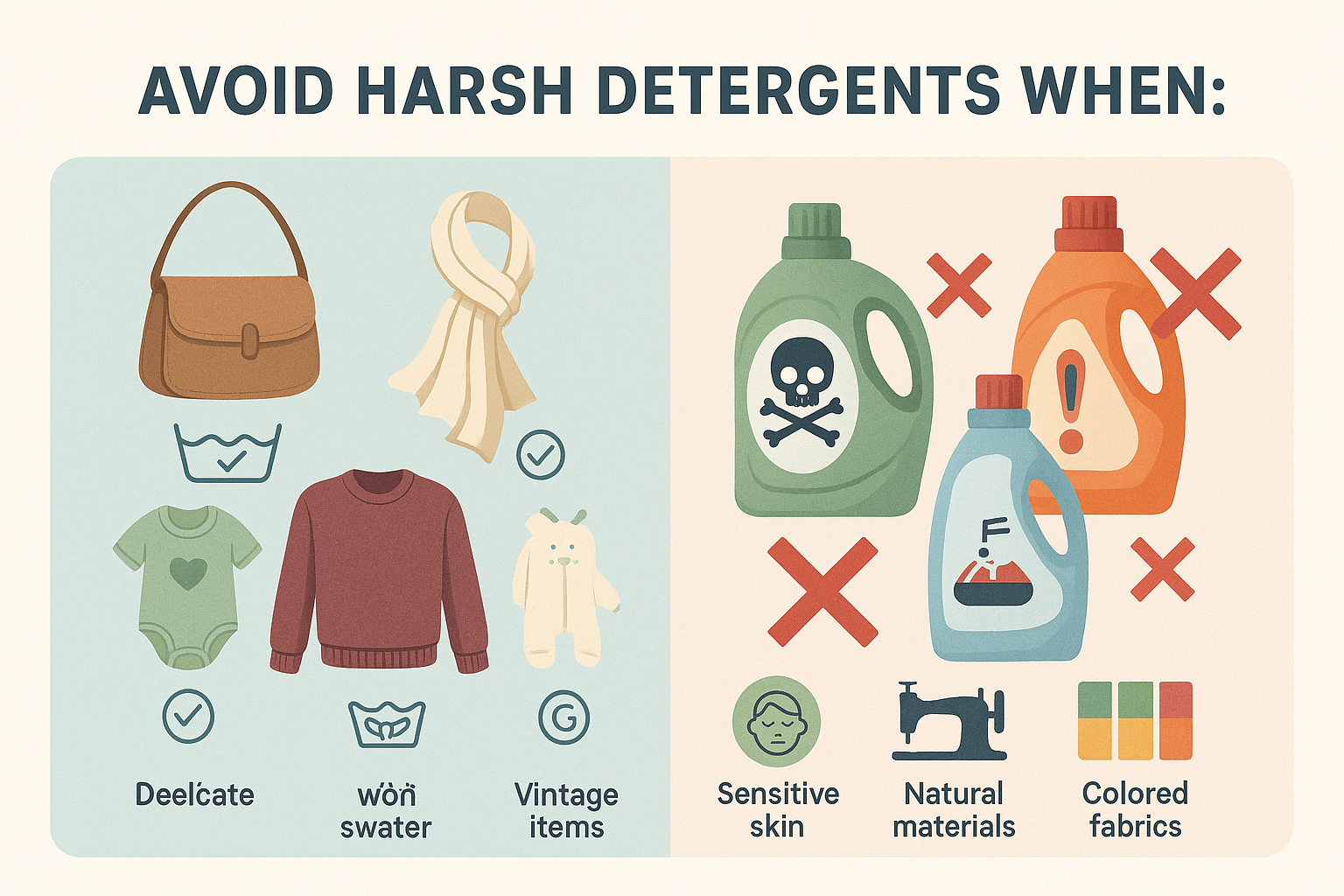 When to avoid harsh detergents